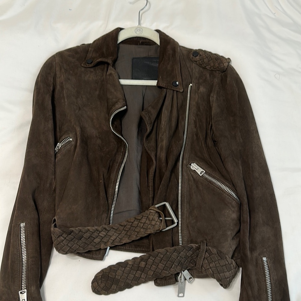 All Saints - Suede Jacket - Brown - Size US 0